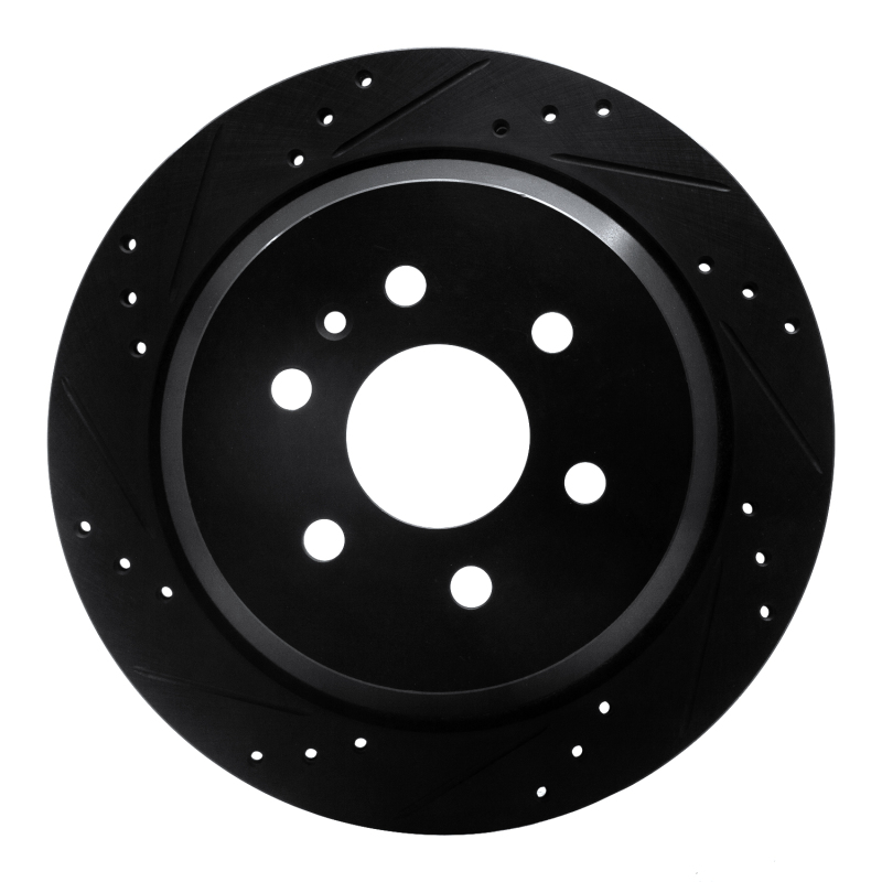 Chevrolet Colorado Brake Rotor (1) - Rear Left - R1 Concepts - Drilled & Slotted - Black - `15-`20